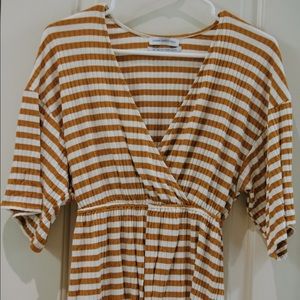 V-neck Striped Romper